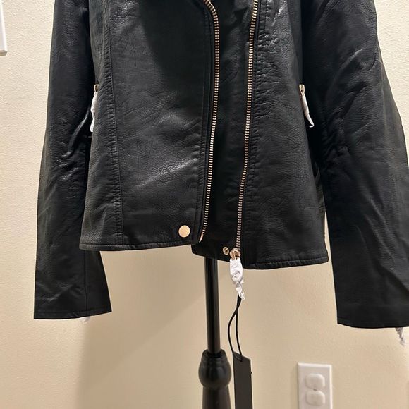 NWT 2X BLANKNYC Faux Leather Jacket Black - Picture 3 of 10